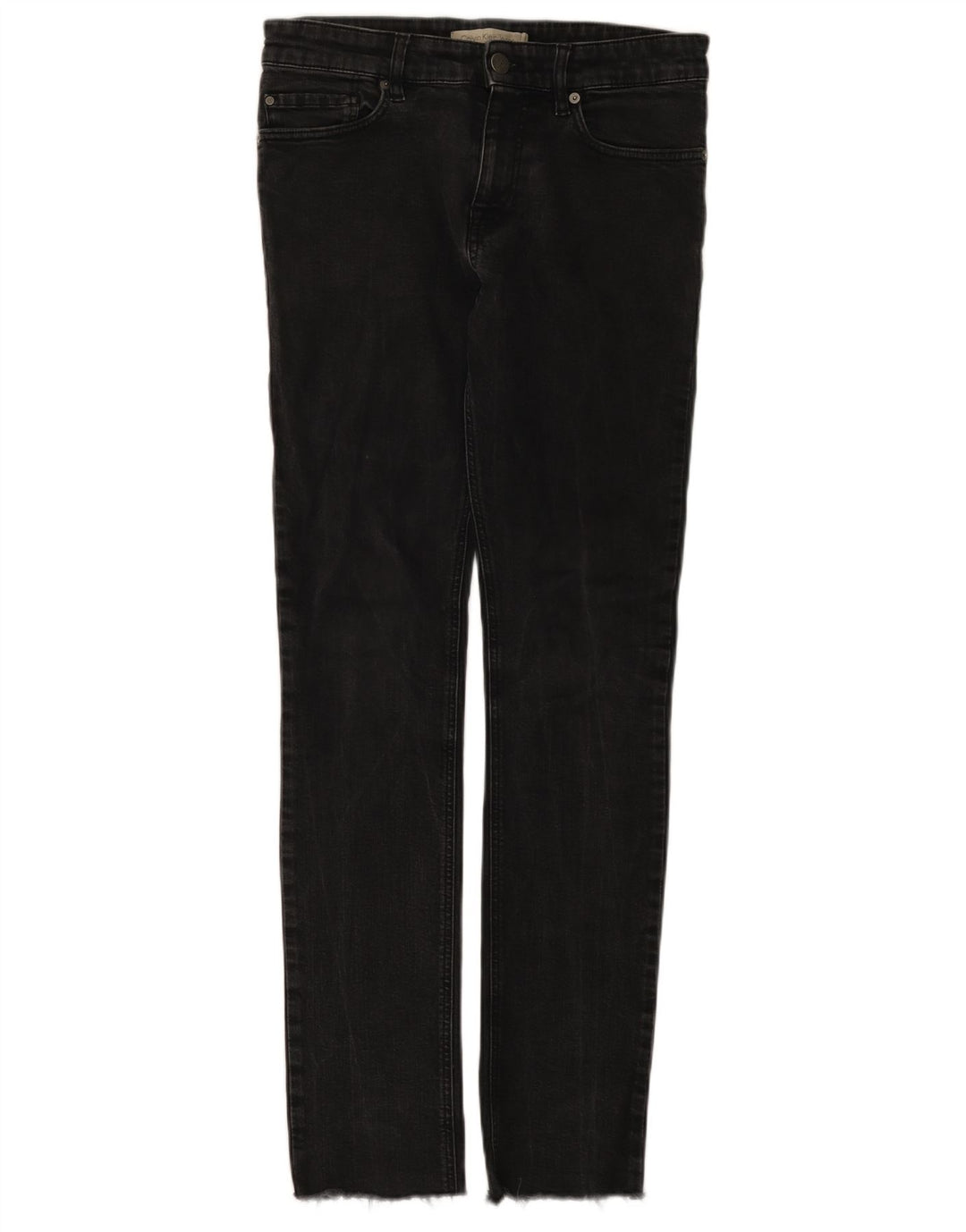 Calvin Klein Damen Slim Jeans W32 L34 Schwarze Baumwolle