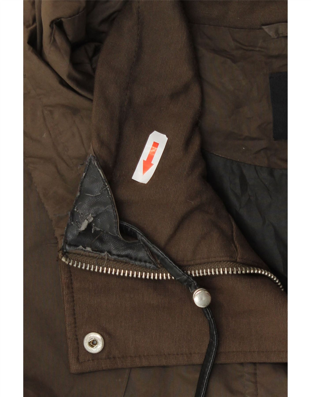 Zara Damen-Parka mit Kapuze, übergroß, Gr. 10, Khaki