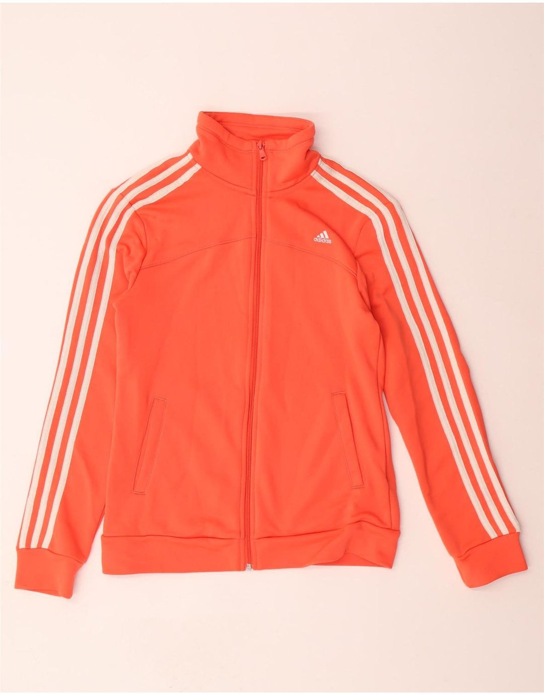 ADIDAS Damen Climalite Trainingsanzug Top Jacke UK 8/10 Small Orange