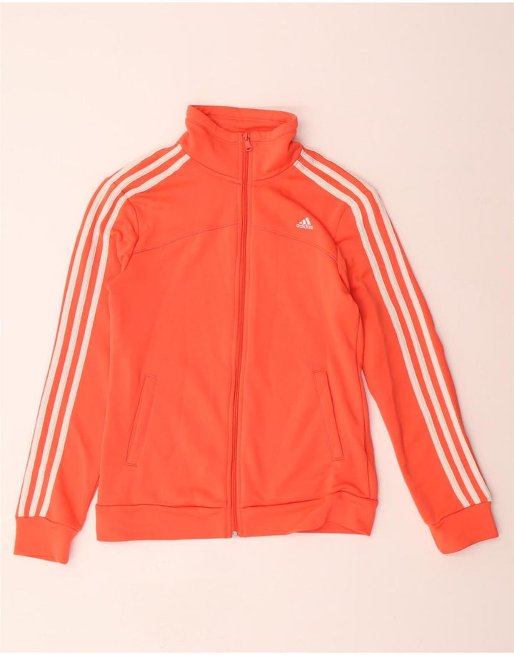 ADIDAS Damen Climalite Trainingsanzug Top Jacke UK 8/10 Small Orange