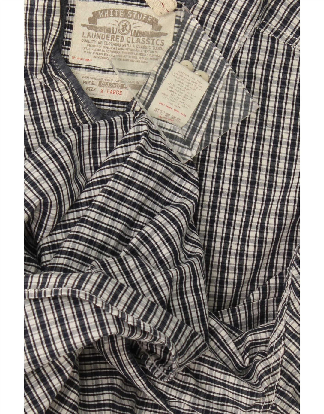 White Stuff Herren-Hemd mit klassischer Passform XL, marineblau, kariert, Baumwolle