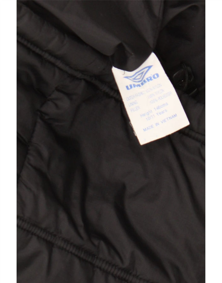 Umbro Wattierte Jacke für Jungen, 10–11 Jahre, schwarzes Nylon