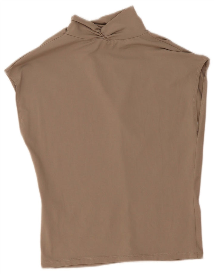 Ärmelloses Damen-Blusenoberteil von Zara UK 12 Mittelgraues Polyamid