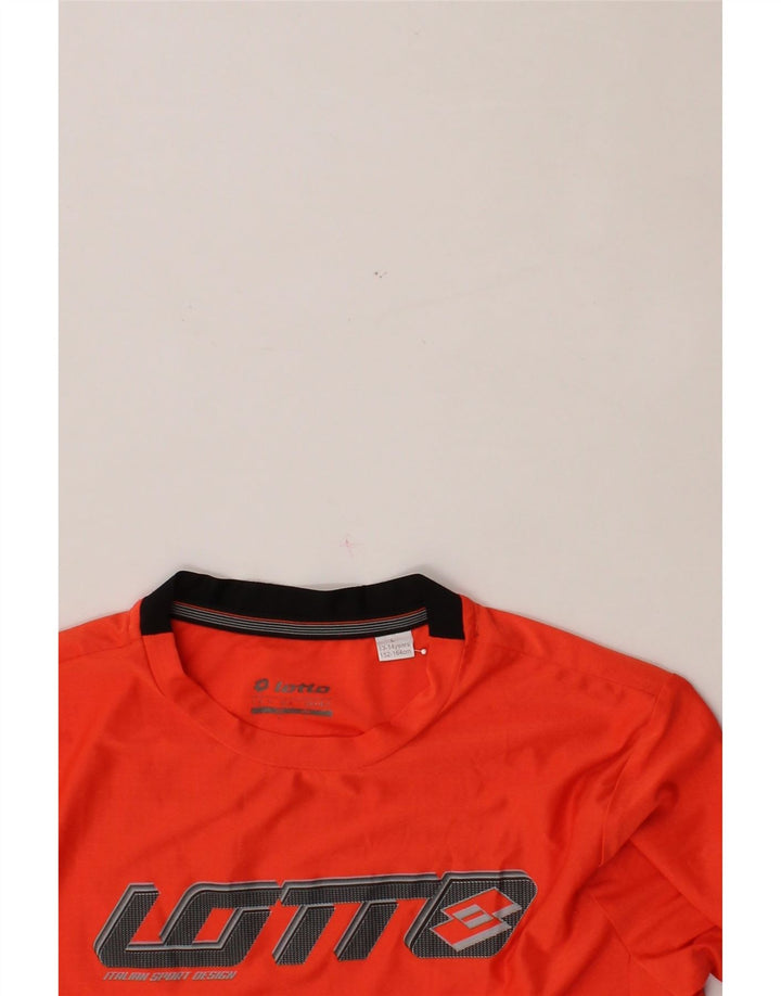 LOTTO Boys Graphic T-Shirt Top 13-14 Years Orange Vintage Lotto and Second-Hand Lotto from Messina Hembry 