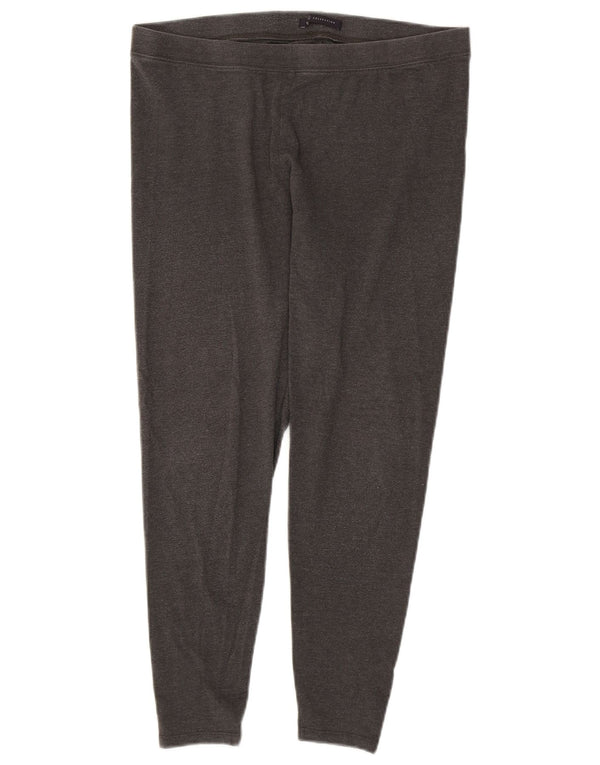 Marks & Spencer Damen Crop Leggings UK 16 Large Graue Baumwolle