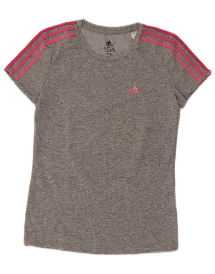 Adidas Damen Climalite T-Shirt Top UK 4/6 XS Grau