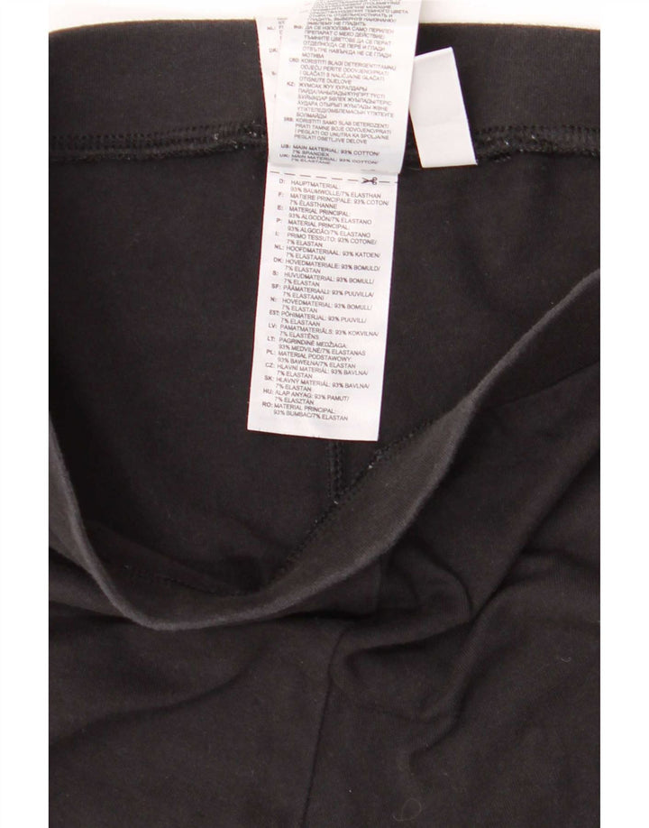 Adidas Damen Leggings UK 10 Small Schwarz Baumwolle