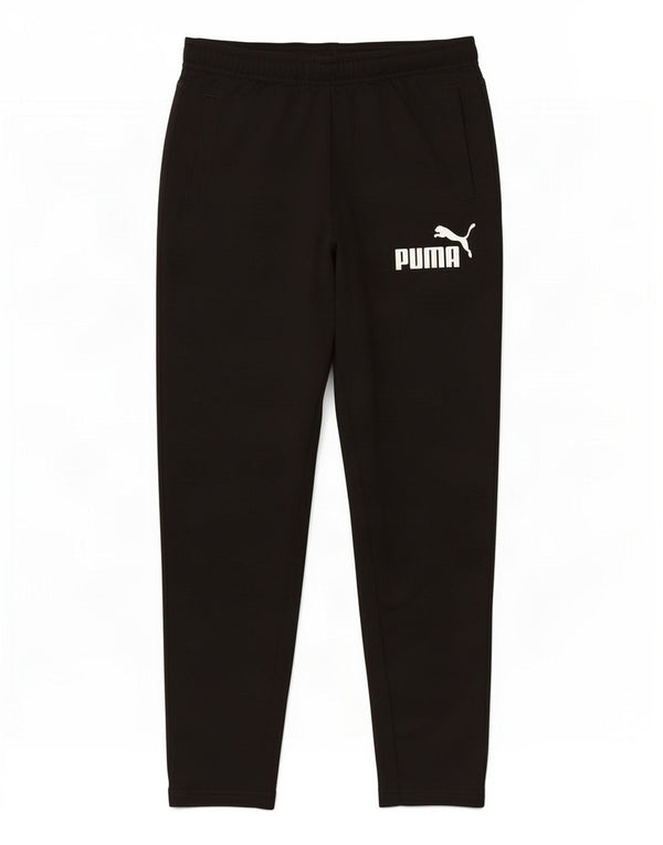 Puma Jungen Trainingshose mit Grafik, 9–10 Jahre, schwarzes Polyester