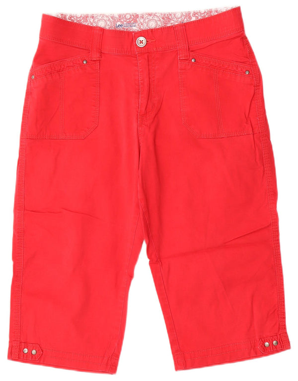 LEE Womens Comfort Fit Bermuda Shorts US 8 Medium W30 Red Cotton