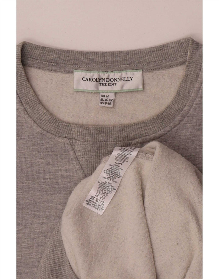 Carolyn Donnelly Übergroßer Damen-Sweatshirt-Pullover UK 14 Mittelgrau