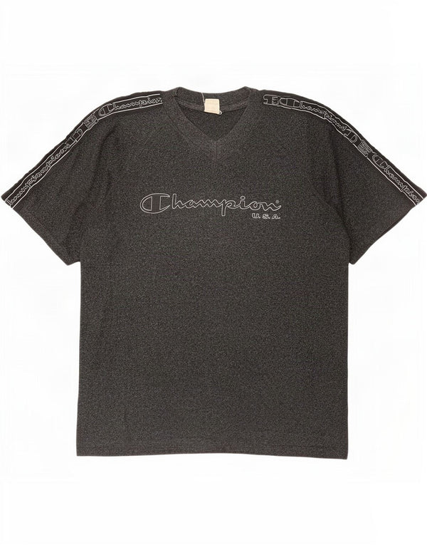 Champion Herren-T-Shirt mit Grafik, XL, grau meliert, Baumwolle