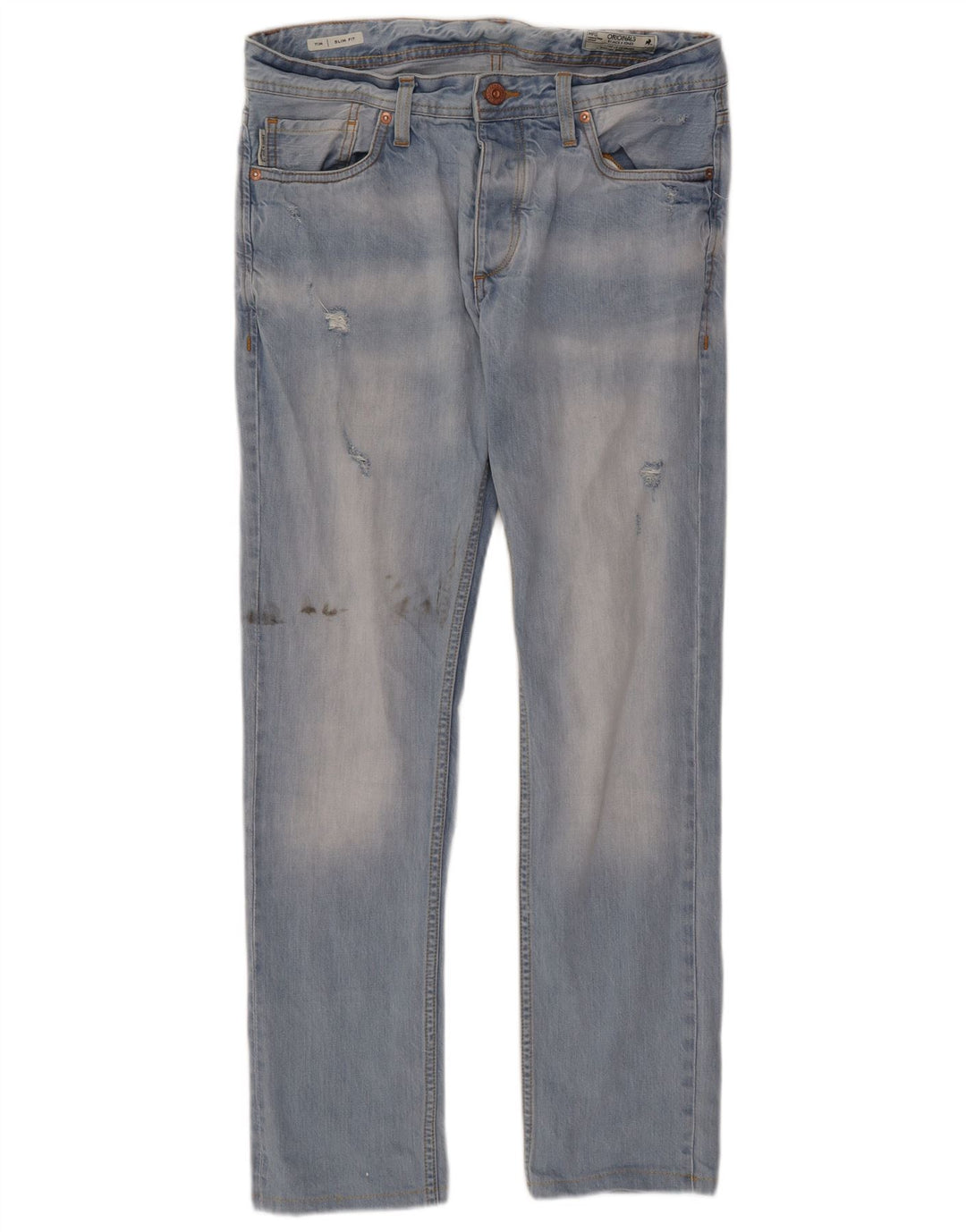 Jack & Jones Herren Tim Distressed Slim Jeans W34 L31 Blau