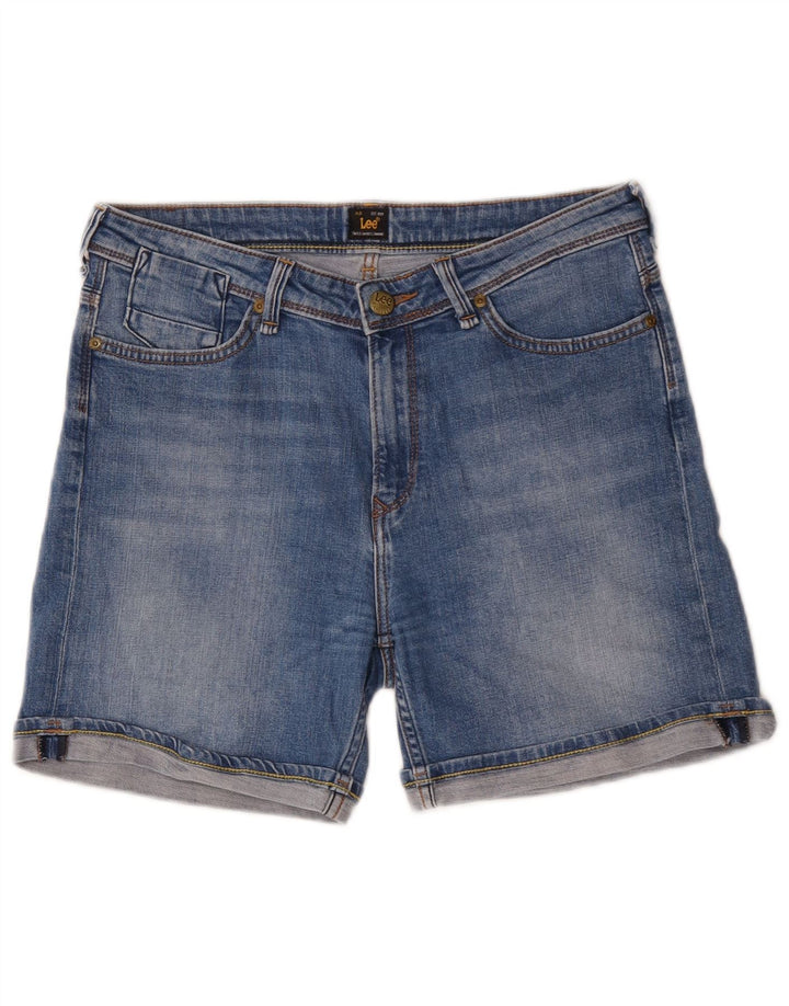 Lee Damen Boyfriend-Jeansshorts W29 mittelblaue Baumwolle