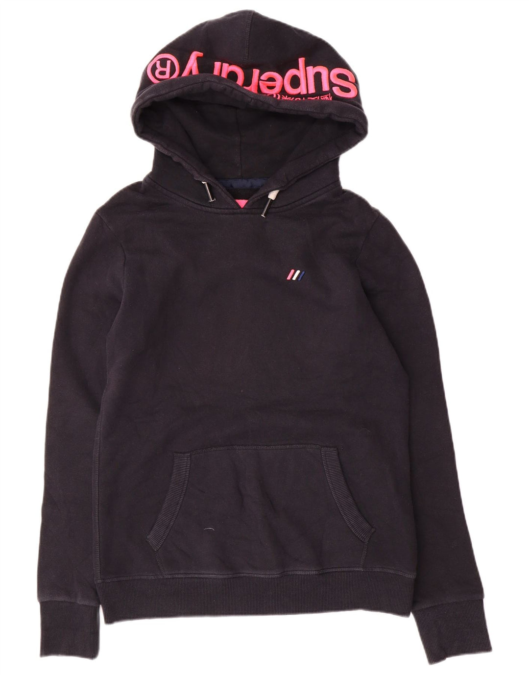 SUPERDRY Damen-Kapuzenpullover mit Grafik, UK 12, mittelmarineblau, Baumwolle