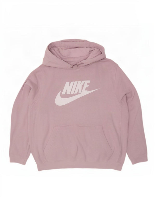 Nike Womens Graphic Oversized Hoodie Pullover UK 16 Large Lila Baumwolle