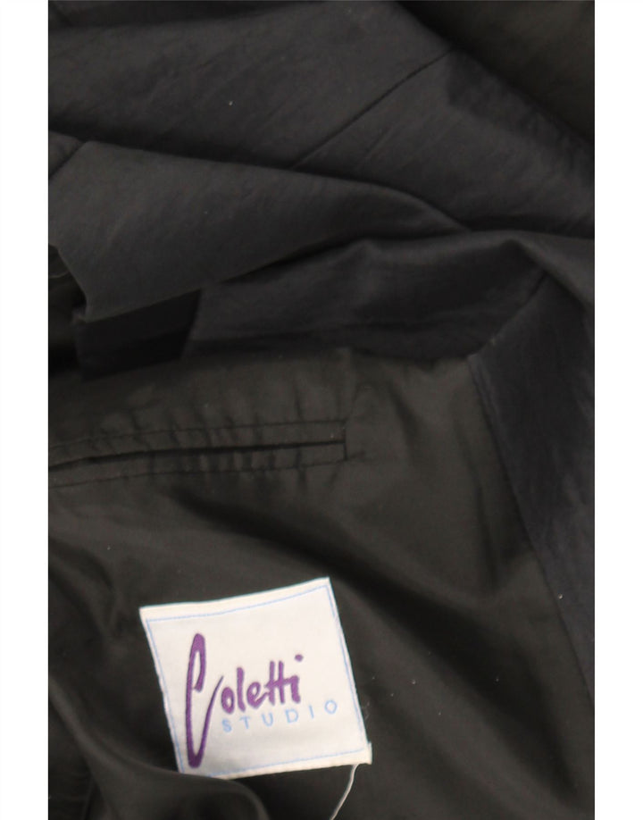STUDIO COLETTI Mens Double Breasted Blazer Jacket UK 40 Large Black Vintage Studio Coletti and Second-Hand Studio Coletti from Messina Hembry 