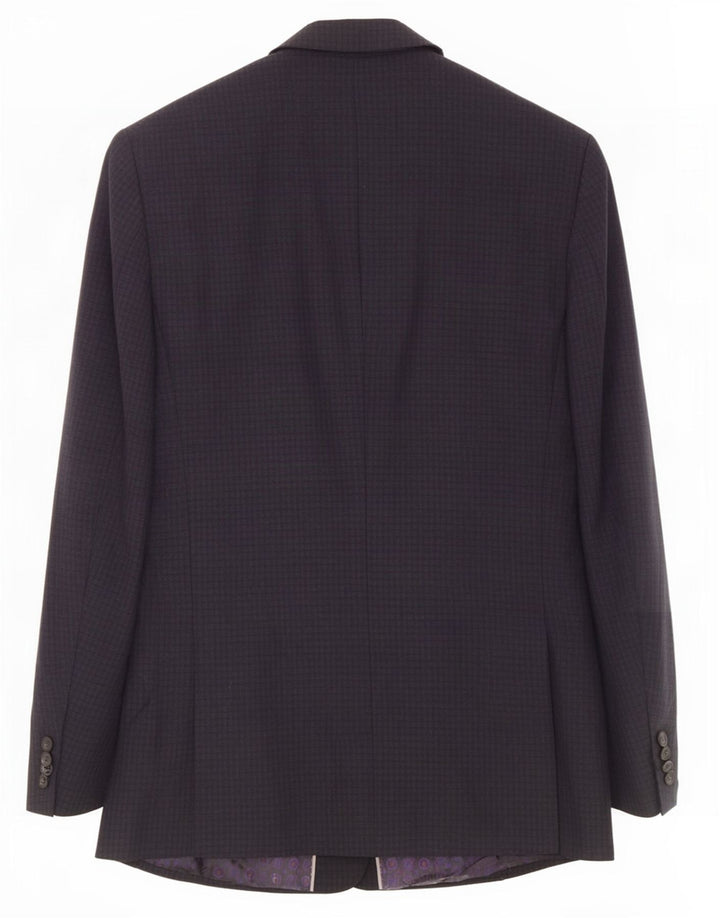 Marks & Spencer Herren-Blazer mit 2 Knöpfen, Gr. 36, klein, grau kariert, Wolle