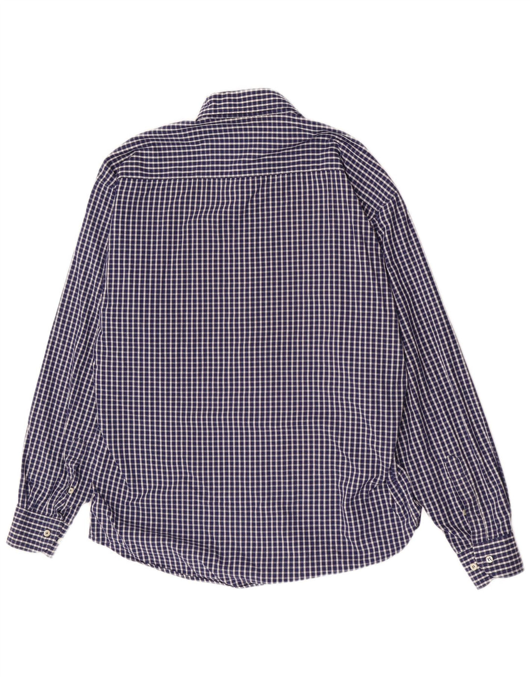 Fila Herren-Hemd mit normaler Passform, mittelblaue Gingham-Baumwolle in Marineblau