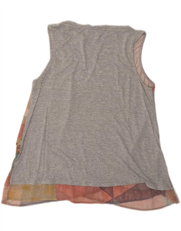 DESIGUAL Womens Sleeveless Blouse Top UK 18 XL Multicoloured Geometric