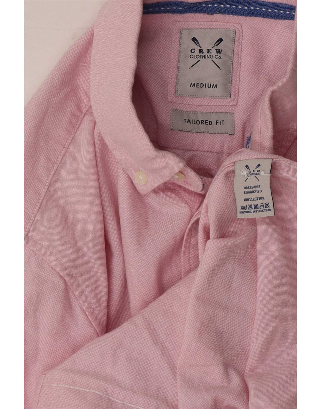 Crew Clothing Herren-Hemd mit maßgeschneiderter Passform, Mittelrosa aus Baumwolle