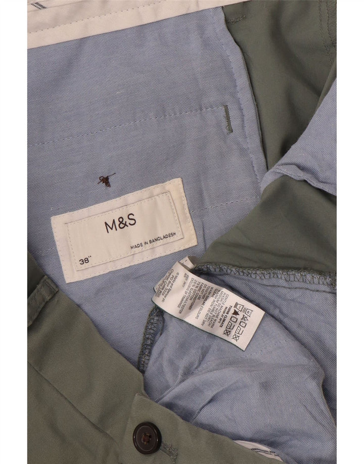 Marks & Spencer Herren Chinoshorts W38 XL Khaki Baumwolle