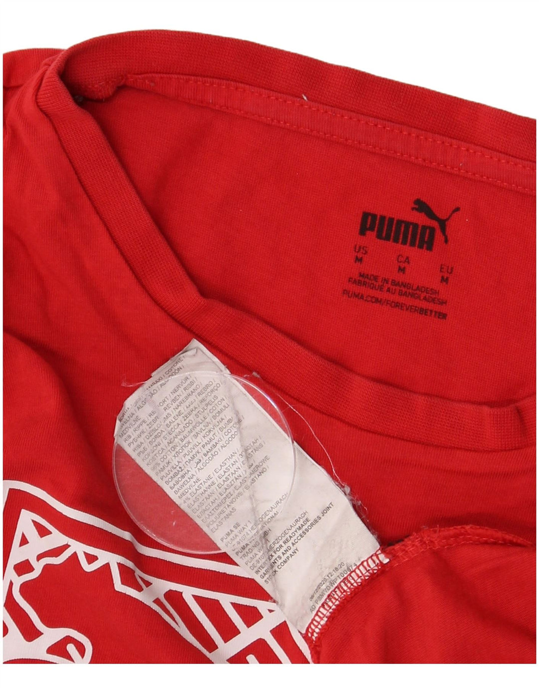 Puma Herren Grafik-T-Shirt-Oberteil aus mittelroter Baumwolle