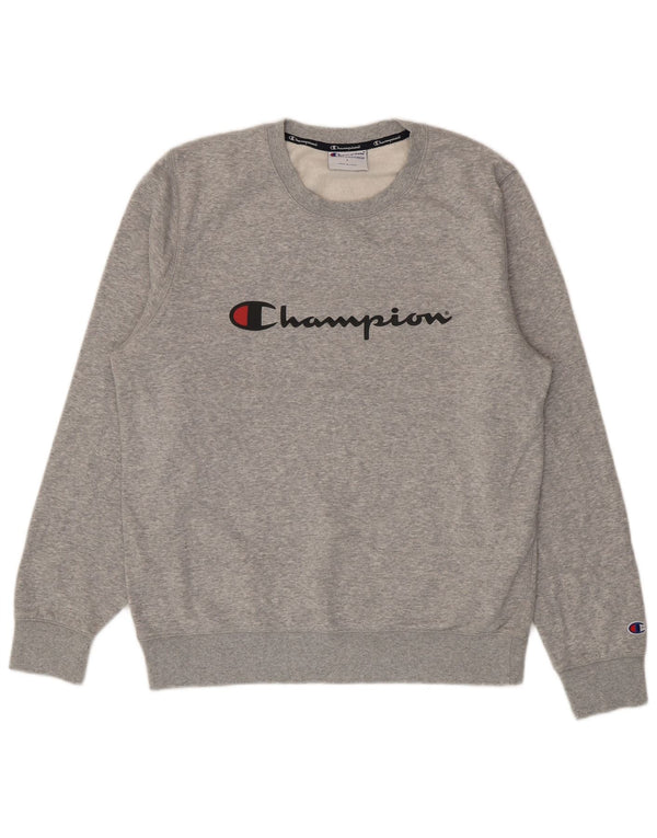 Champion Herren-Sweatshirt mit Grafik, groß, grau geflecktes Kamelhaar