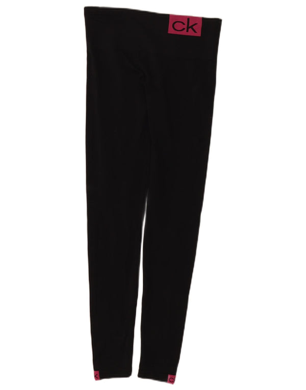 Calvin Klein Damen Graphic Leggings UK 8 Small Schwarz Polyamid