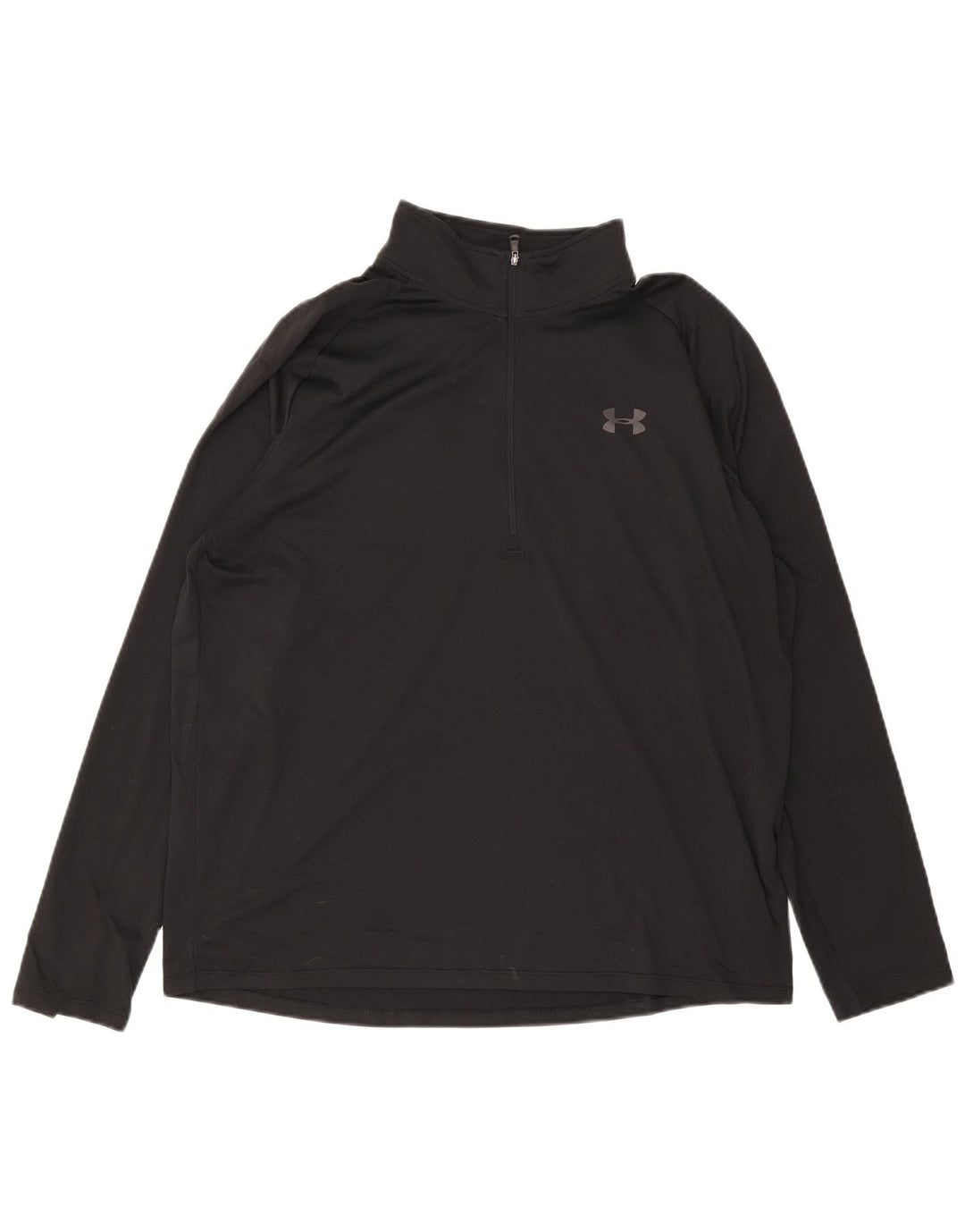 Under Armour Herren-Oberteil mit Reißverschluss und lockerer Passform, langärmlig, XL, schwarzes Polyester