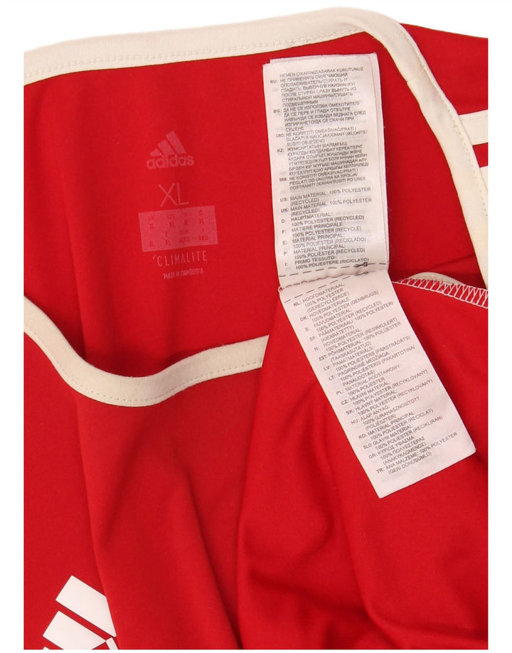 ADIDAS Herren Climalite T-Shirt Top XL Rot Colourblock Polyester