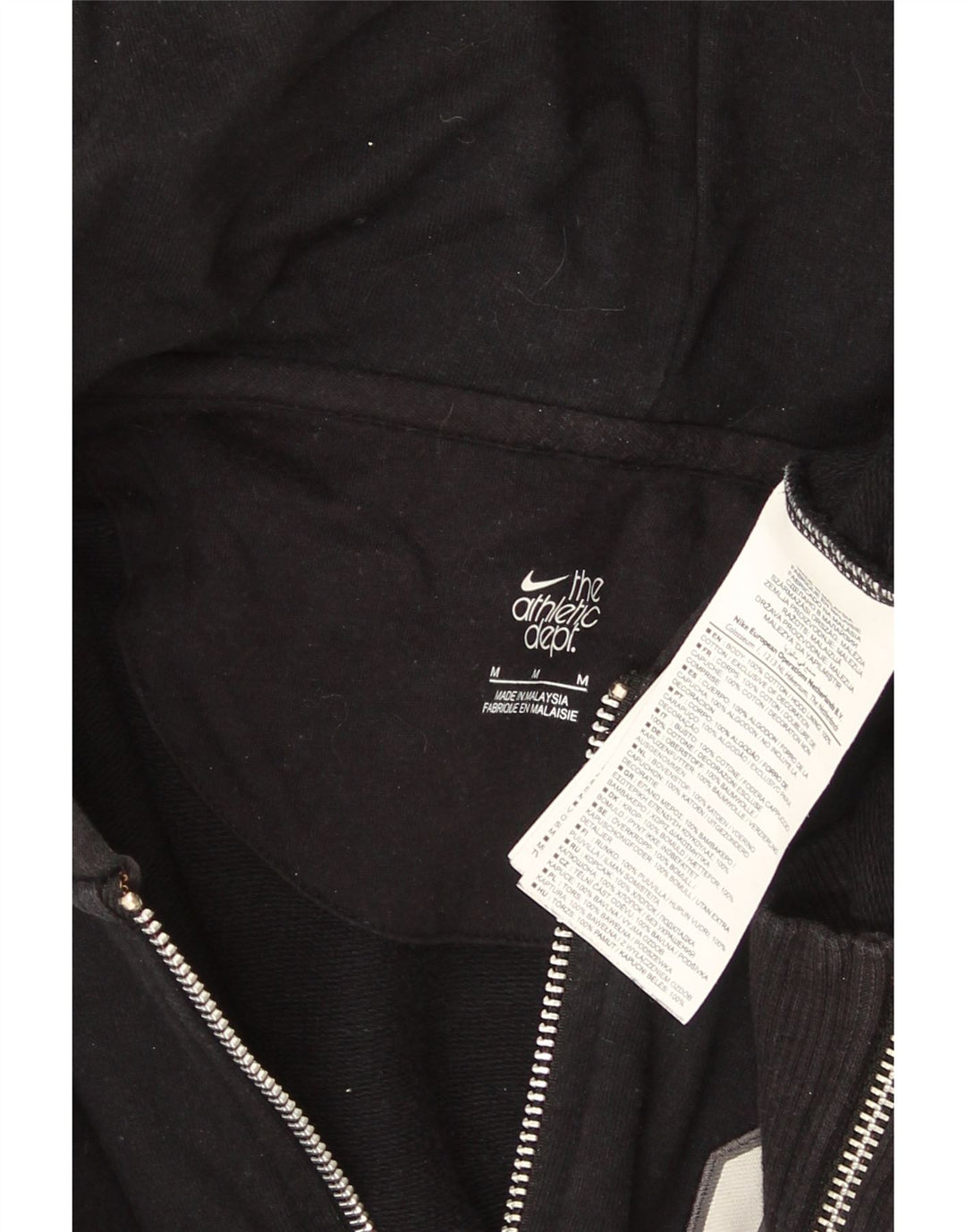 Nike Herren-Kapuzenpullover mit grafischem Reißverschluss, mittelschwarz, Baumwolle