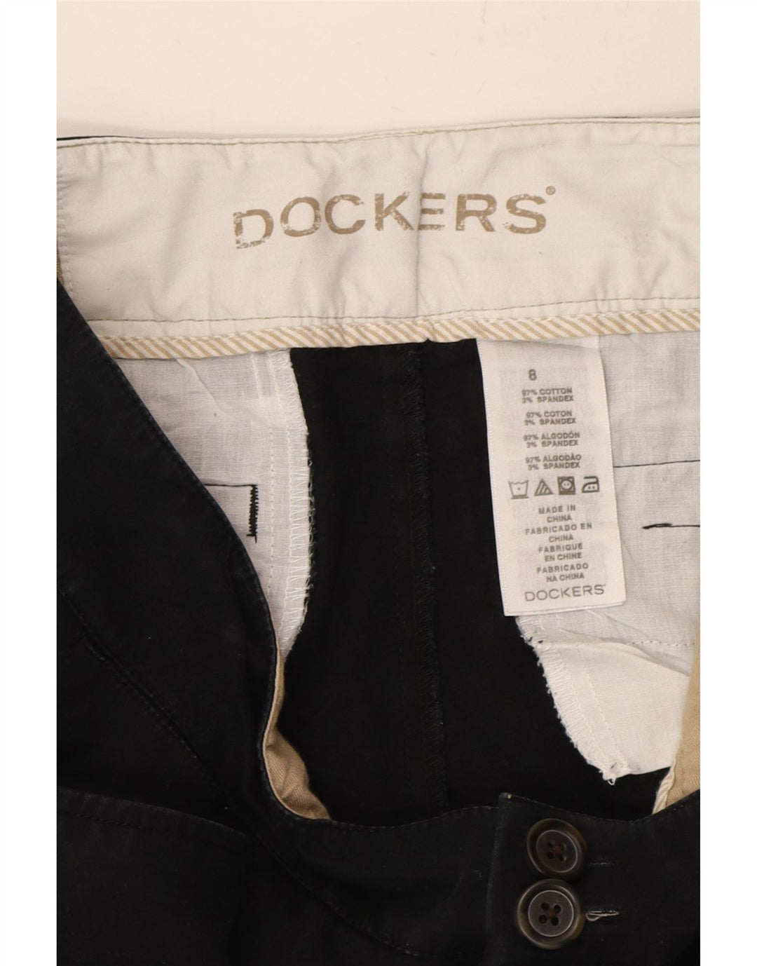 DOCKERS Womens Bermuda Shorts US 8 Medium W30 Black Cotton Vintage Dockers and Second-Hand Dockers from Messina Hembry 