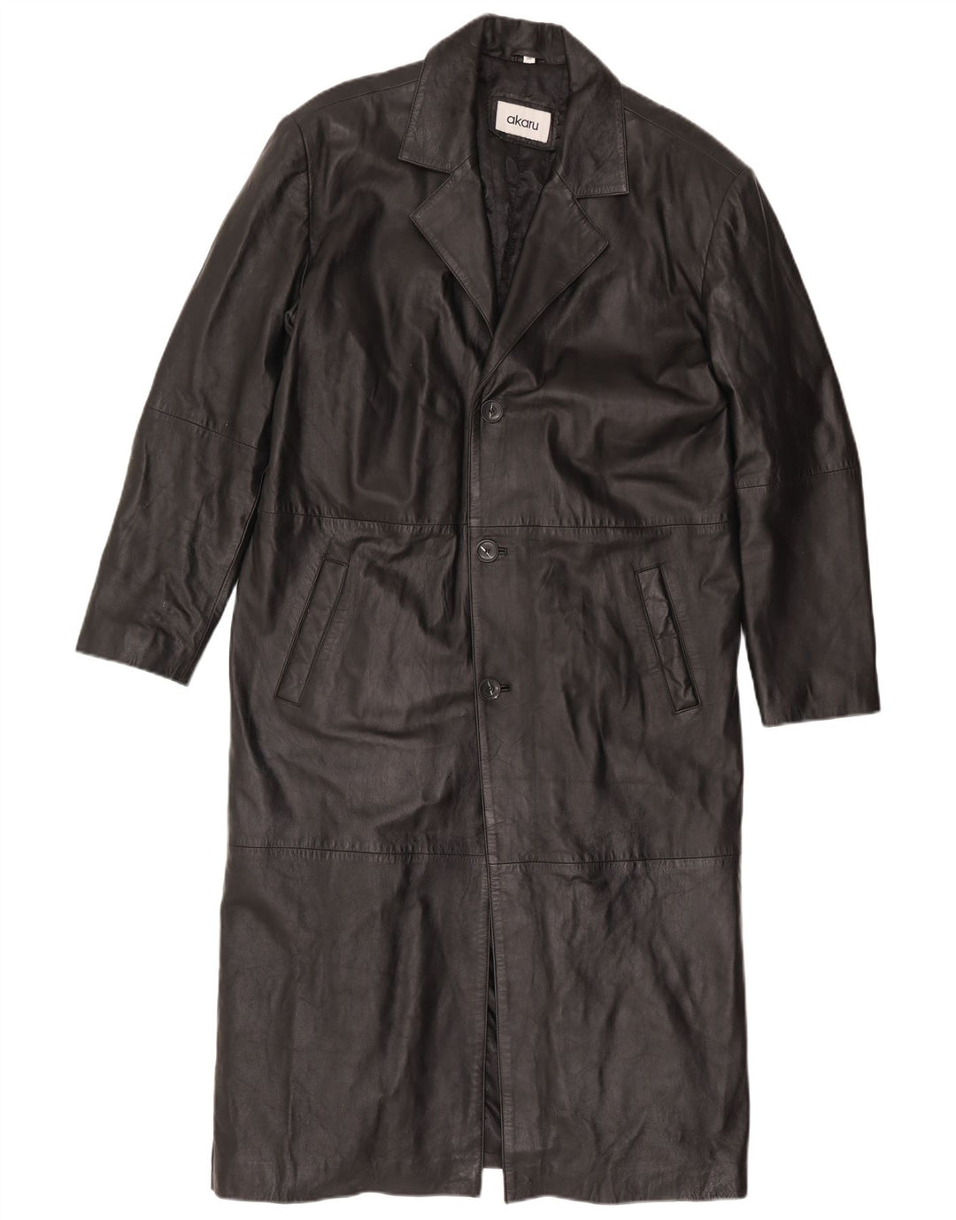 Herren-Ledermantel, EU 50, großes schwarzes Leder