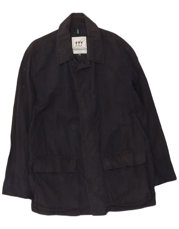 Henry Cottons Mens Rain Jacket IT 50 Large Navy Blue Cotton