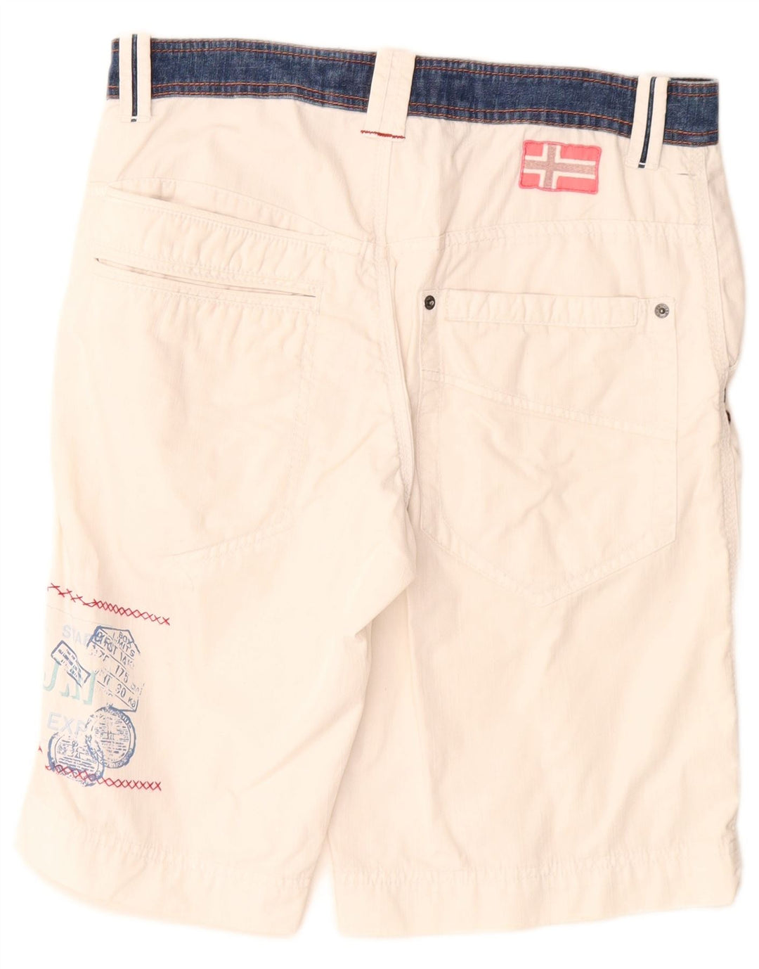Napapijri Herren Graphic Cargo Shorts IT 46 Small W30 Weiß