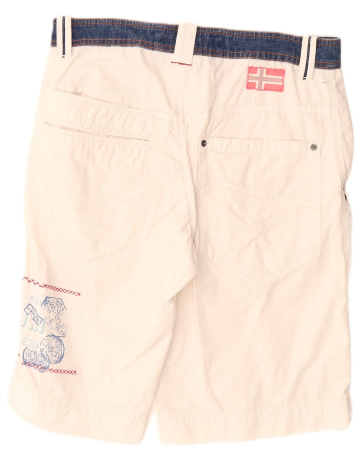 Napapijri Herren Graphic Cargo Shorts IT 46 Small W30 Weiß