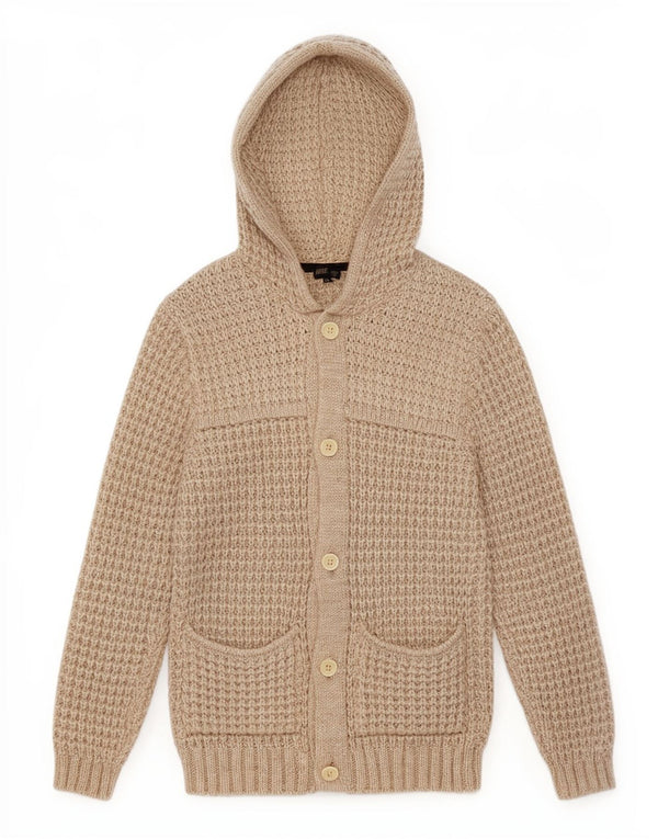 Rifle Herren-Strickjacke mit Kapuze XL Beige Acryl