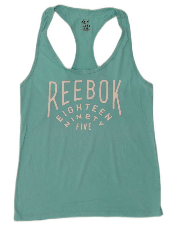 Reebok Damen Graphic Vest Top UK 12/14 Medium Türkis