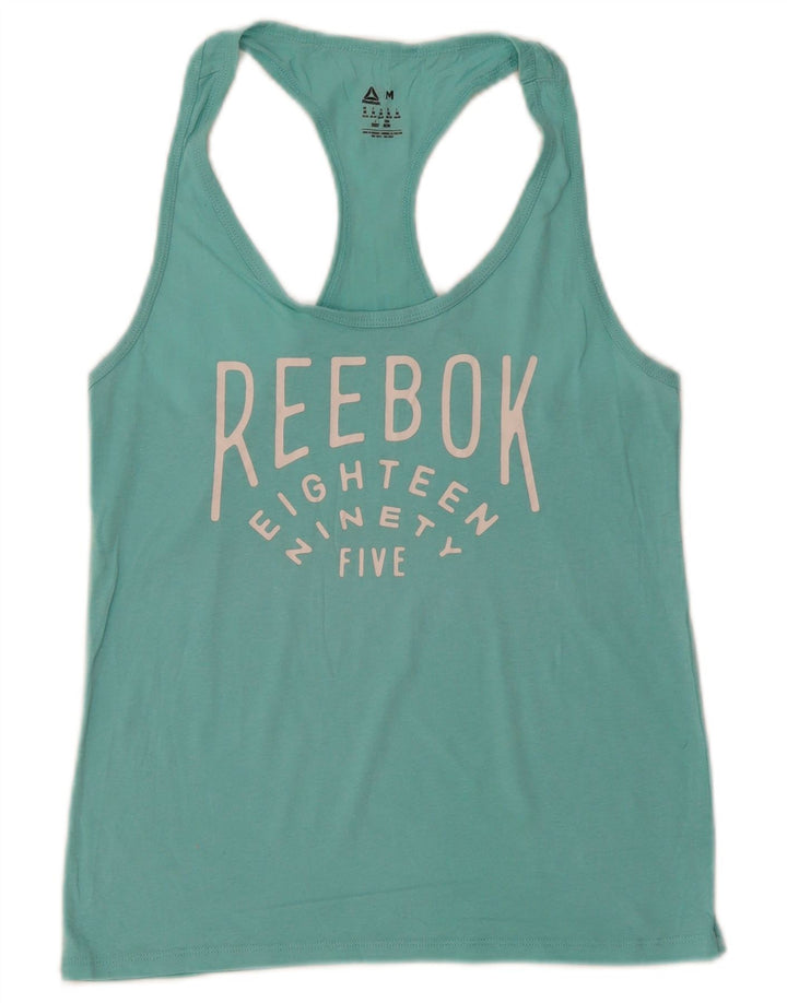 Reebok Damen Graphic Vest Top UK 12/14 Medium Türkis