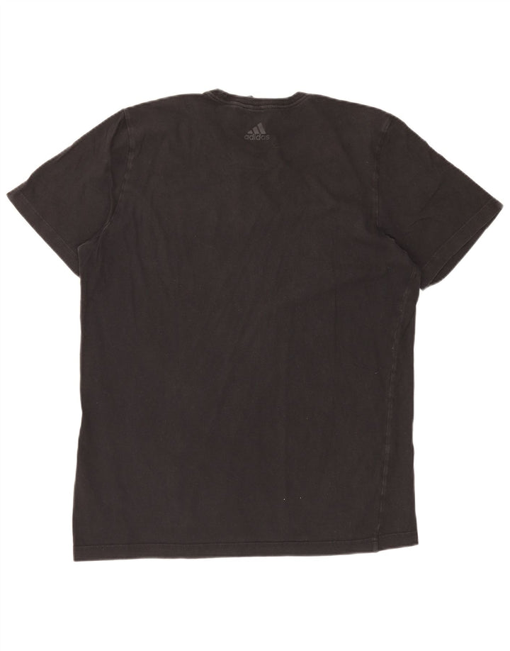ADIDAS Herren Grafik T-Shirt Top Große schwarze Baumwolle