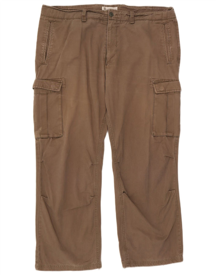 Gap Mens Straight Cargo Trousers W40 L28 Brown Cotton