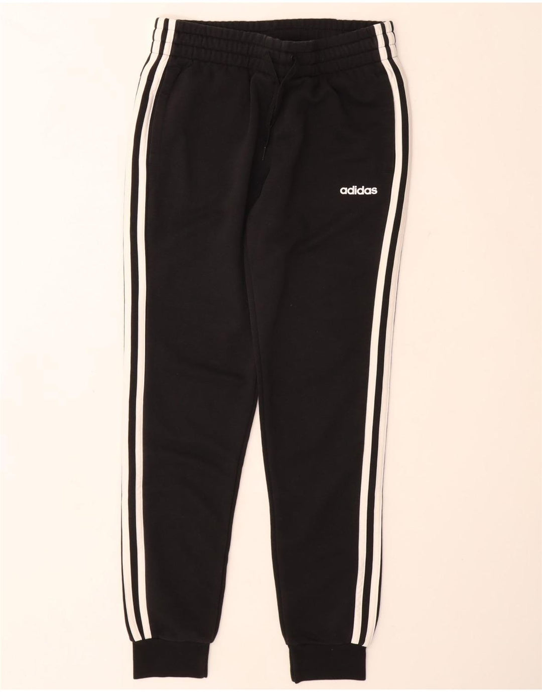 ADIDAS Damen Trainingshose Jogger UK 8/10 Small Schwarz Baumwolle