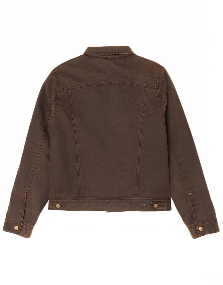 Obey Damen-Jacke aus gewachster Baumwolle, UK 14, mittelbraune Baumwolle