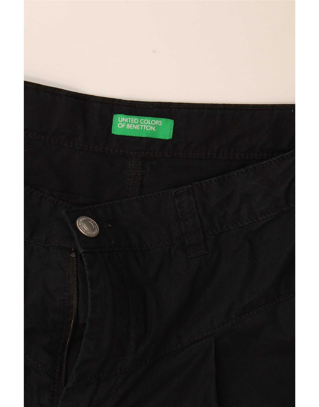 Benetton Damen Jeansshorts W28 Medium Schwarz