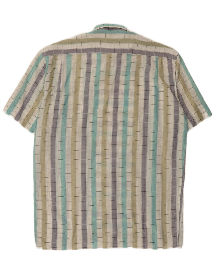 Vintage Herren Kurzarmhemd Medium Mehrfarbig gestreift aus Baumwolle