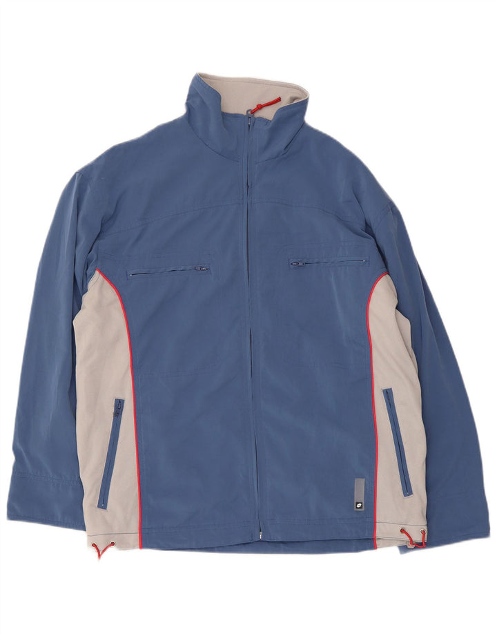 Lotto Herren-Trainingsanzug-Top-Jacke aus mittelblauem Colourblock-Polyester