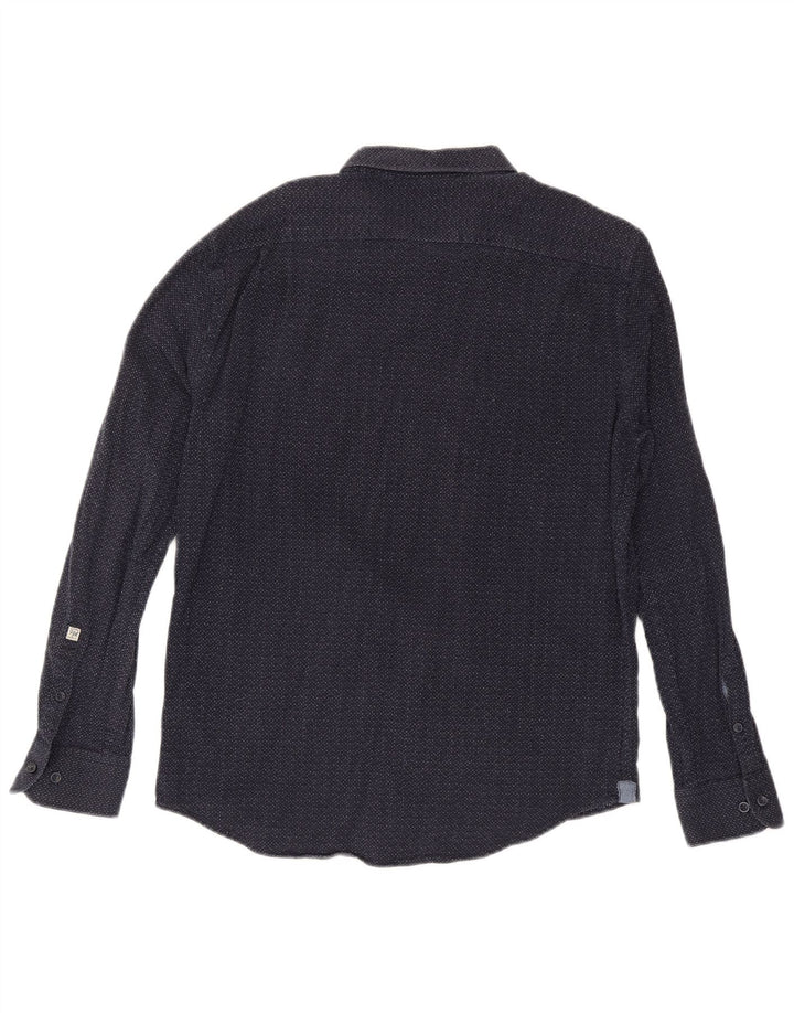 PEPE Jeans Herrenhemd XL Marineblau gepunktete Baumwolle