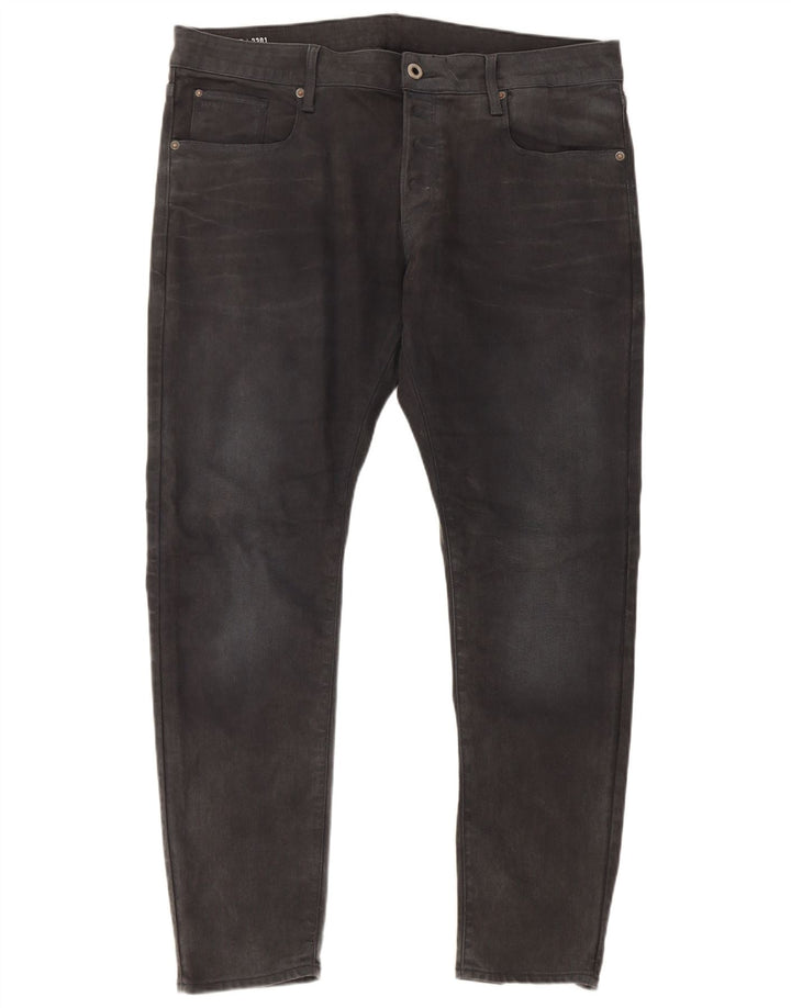 G-Star Herren 3301 Slim Jeans W40 L32 Graue Baumwolle