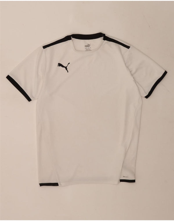 Puma T-Shirt für Jungen, 15–16 Jahre, weißes Colourblock-Polyester