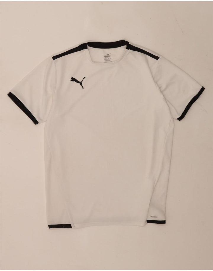 Puma T-Shirt für Jungen, 15–16 Jahre, weißes Colourblock-Polyester